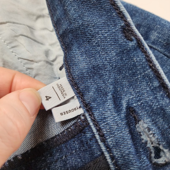 LOFT Outlet Womens High Rise Trouser Jeans Size 4 Medium Wash Wide Leg Stretch - Picture 7 of 15